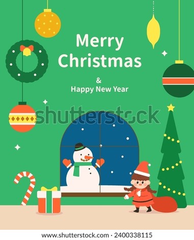 Merry Christmas template illustration card, banner, shopping