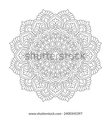 Adult whimcical waves coloring book mandala design vector file