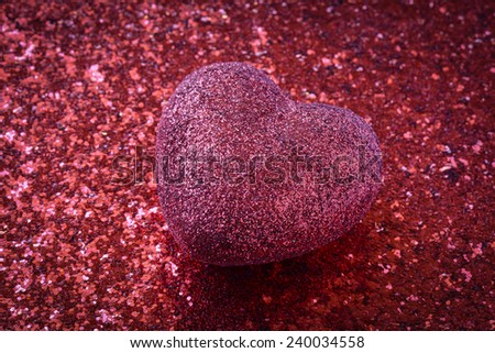 Red Heart with Glitter Background for Valentines Day