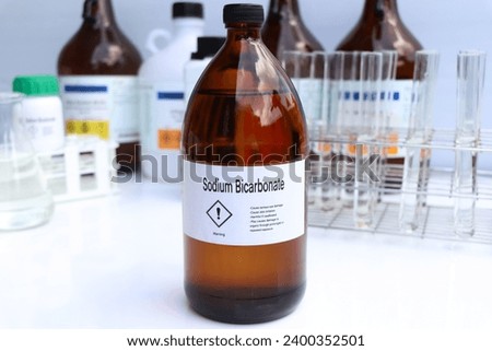 Sodium Bicarbonate in chemical container , chemical in the laboratory and industry, Raw materials used in production or analysis Royalty-Free Stock Photo #2400352501