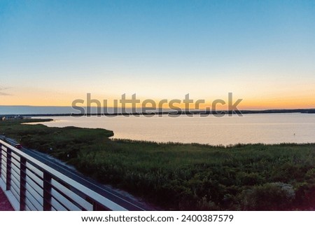 Magic Hour on Mecox Bay in The Hamptons New York Royalty-Free Stock Photo #2400387579