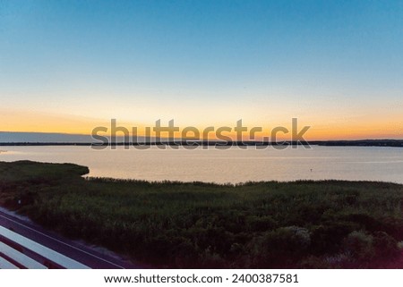 Magic Hour on Mecox Bay in The Hamptons New York Royalty-Free Stock Photo #2400387581