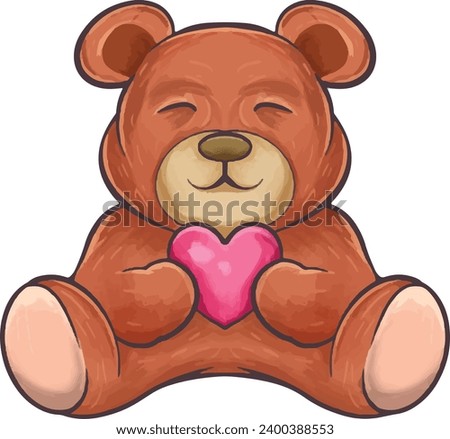 Draw collection stickers cute Teddy bear for valentine. valentine cutte sticker for tshirt emote. love slogan with cute bear toy. valentine clip art	
