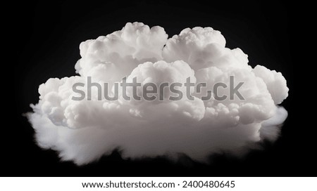 Single cloud in air, isolated on black background. Fog, white clouds or haze For designs isolated on black background. Abstract cloud. Cloud or dust isolated on black, abstract cloud. Royalty-Free Stock Photo #2400480645