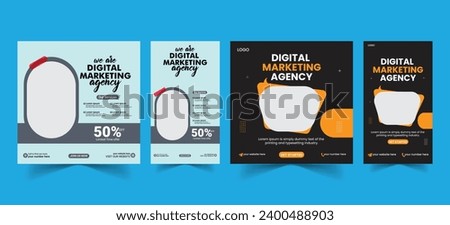 Digital Marketing Web Banner, Digital Business marketing banner for social media post template, Corporate Square Flyer Template