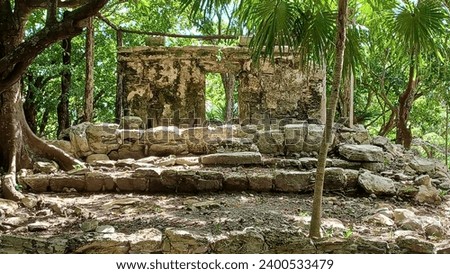 View at the Mayan Ruins of Playacar in Playa del Carmen  Royalty-Free Stock Photo #2400533479