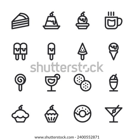 Food And Drink Dessert icon set