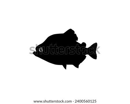 Piranha Fish Silhouette, can use for Logo Gram, Website, Art Illustration, Pictogram, Icon or Graphic Design Element. Vector Illustration 