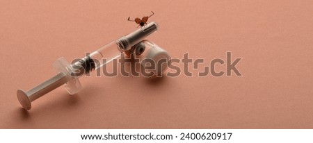 glucagon syringe used for hypoglycemia in type 1 diabetics Royalty-Free Stock Photo #2400620917