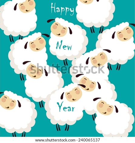 sheep happy new year illustration