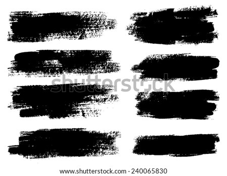 Black ink vector stains Royalty-Free Stock Photo #240065830