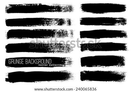 Black ink vector brushes Royalty-Free Stock Photo #240065836