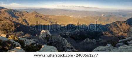 Panorama picture from Spanish mountain Montseny, near Santa fe del Montseny, Catalonia