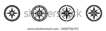 Set compass icon isolated. Vector illustration