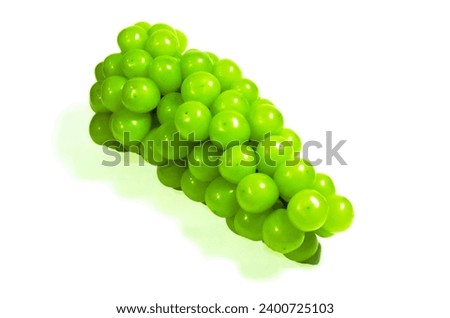 Fresh green grapes Isolated on white. stock photo
