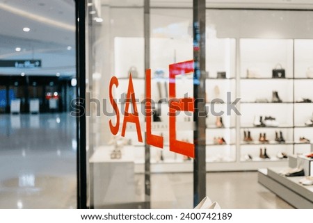 sign of sale in shopping mall
