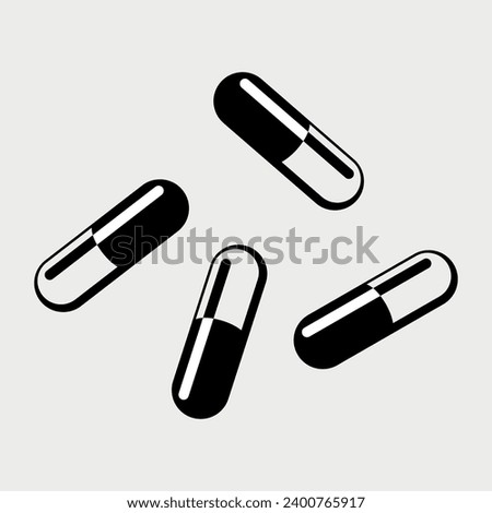 pills vector icon isolated on white background Royalty-Free Stock Photo #2400765917