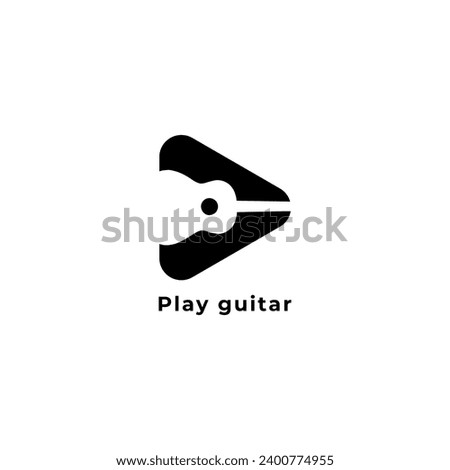 play guitar logo design, vector illustration