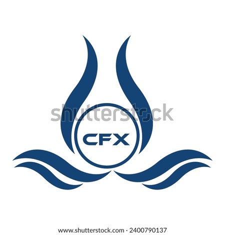 CFX letter water drop icon design with white background in illustrator, CFX Monogram logo design for entrepreneur and business.
