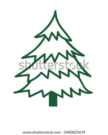 Christmas tree clip art design for T-shirts and apparel, holiday art on plain white background for shirt, hoodie, sweatshirt, card, tag, mug, icon, logo or badge