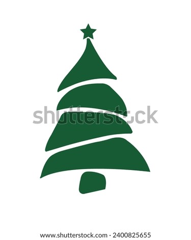 Christmas tree clip art design for T-shirts and apparel, holiday art on plain white background for shirt, hoodie, sweatshirt, card, tag, mug, icon, logo or badge