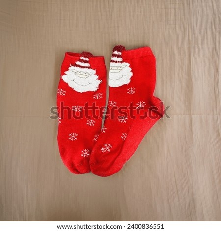 Santa claus christmas socks photograph.