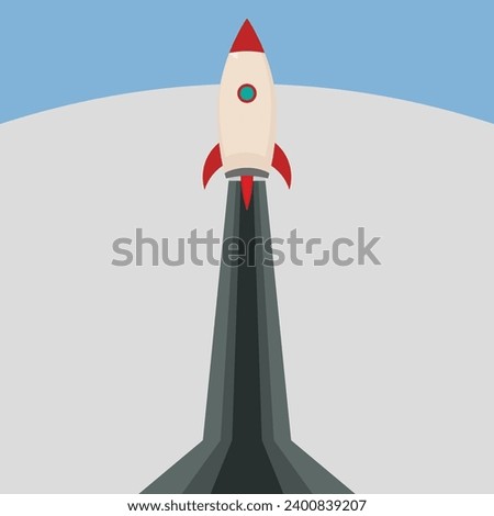 Rocket flight vector illustration. With copy space