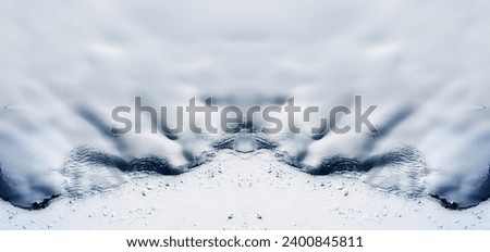 the avalanche monster,  abstract symmetrical photographs of the frozen regions of the earth from the air, abstract surrealism,