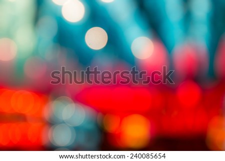 Christmas holiday bright blue,red bokeh illustration background with abstract defocused Lights