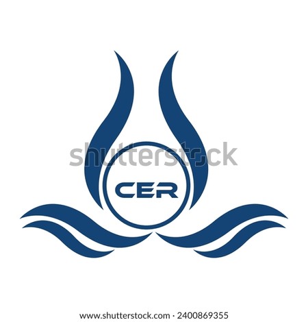 CER letter water drop icon design with white background in illustrator, CER Monogram logo design for entrepreneur and business.
