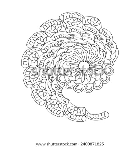 Whirlwind mandala coloring book page for kdp book interior. Peaceful Petals, Ability to Relax, Brain Experiences, Harmonious Haven, Peaceful Portraits, Blossoming Beauty mandala design.