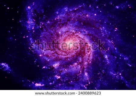Spiral galaxy in space. Elements of this image furnished by NASA. High quality photo