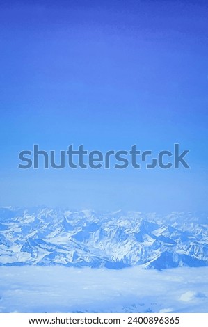 Aerial view on mountain chain the Austrian alps. High quality photo