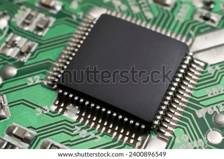 printed circuit. layout of tracks. Royalty-Free Stock Photo #2400896549