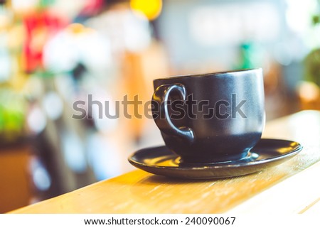 Coffee cup in coffee shop cafe - Vintage effect style pictures
