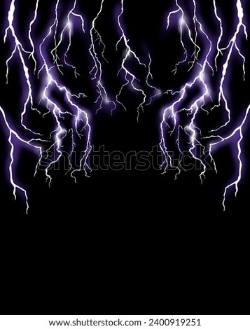 Abstract purple lightning flash background, Isolated on a black background