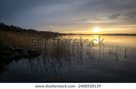 Autumn sunrise over the Swedish lake