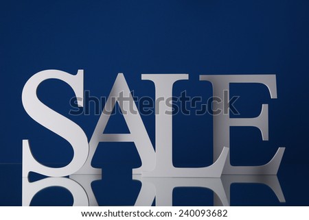 Sale on blue background