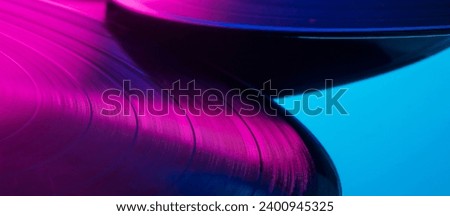 color music background with vinyl records
