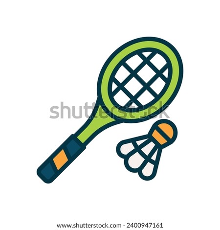 badminton icon. vector filled color icon for your website, mobile, presentation, and logo design.