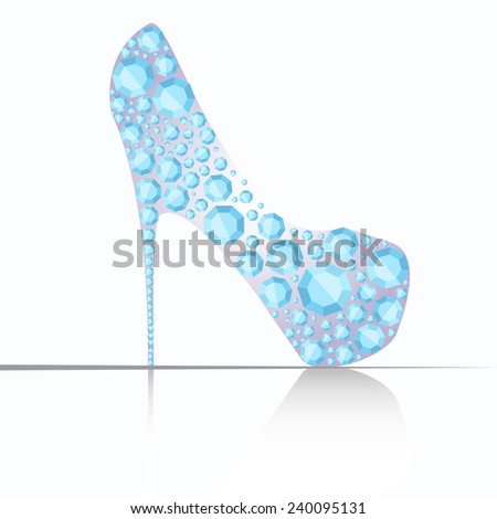 High heels shoe made of diamonds
