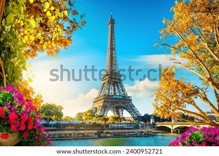 This photo shows a stunning view of the Paris landscape. The city is home to some of the most iconic landmarks in the world, including the Eiffel Tower, the Louvre Museum, and the Notre Dame Cathedral Royalty-Free Stock Photo #2400952721