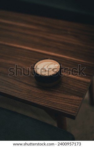 Cappucino Coffee in navy cup 