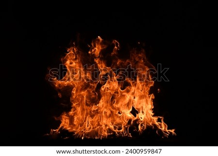 The fire, burning flame. Large burning flaming fire. Royalty-Free Stock Photo #2400959847