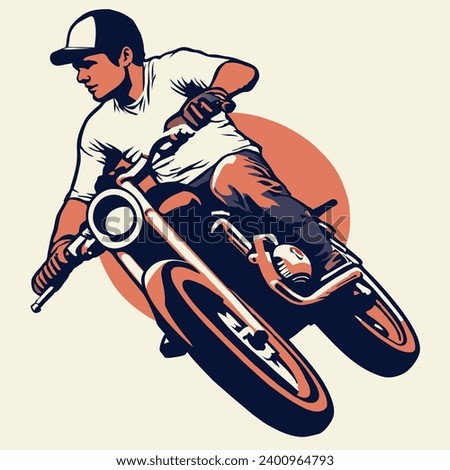 man with motorcross for t shirt design
