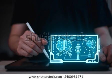 Medical technology concept. Remote medicine. Electronic medical record, Healthcare assurance internet online support ai technology concept Royalty-Free Stock Photo #2400981971