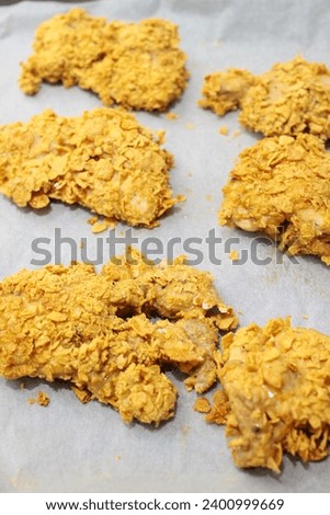 Baked chicken meat cutlet in breadcrumbs, chicken breast. Healthy eating. Fried chickens