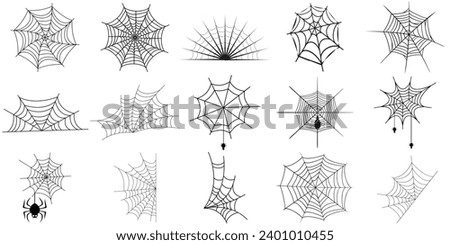 Spiderweb set.Web spider cobweb icons set. Spider icon set.Outline set of spider vector icons for web design isolated on white background.
