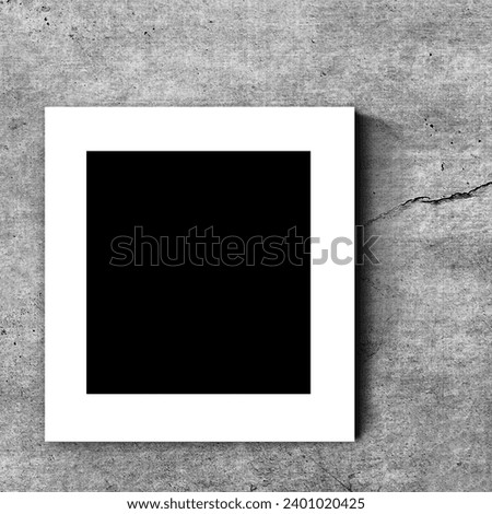 Interior, empty image designed for text, empty picture on the old grey wall, background for text, black and white photo