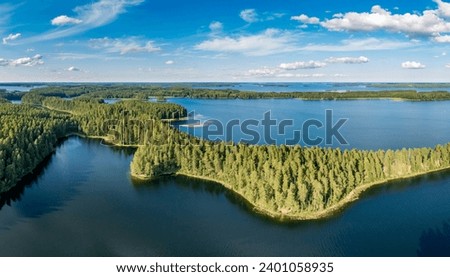Beautiful Lake Saimaa on a summer day